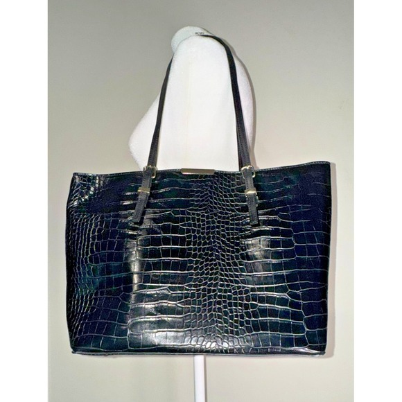 Kelly & Katie Handbags - Kelly & Katie Black Faux Alligator Leather Tote Bag Purse Shopper